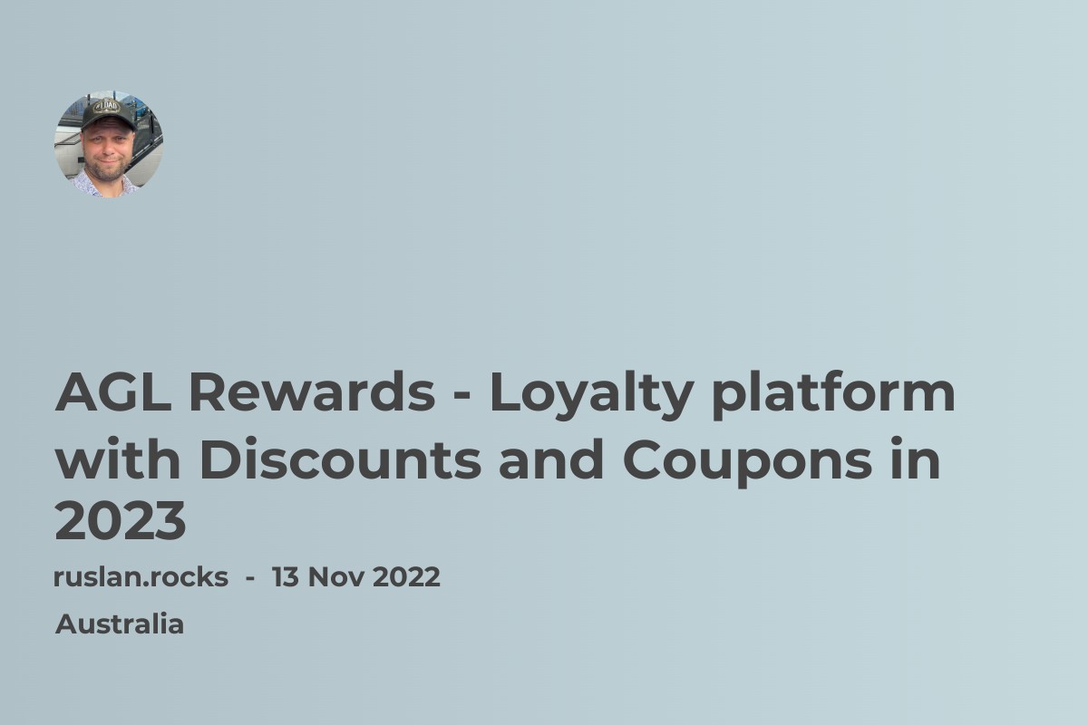 AGL Rewards - Loyalty platform with Discounts and Coupons in 2023