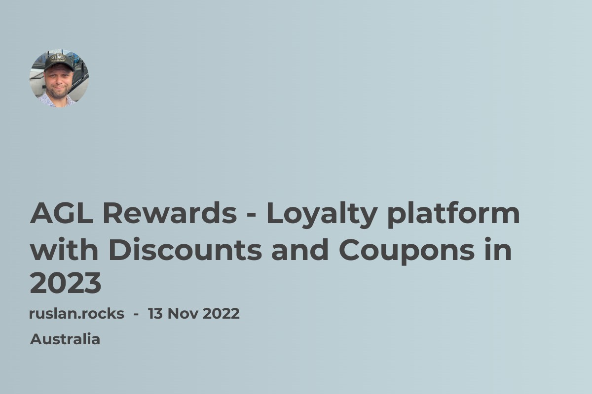 AGL Rewards Loyalty platform with Discounts and Coupons in 2023