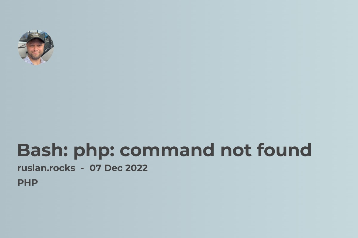 Bash: php: command not found