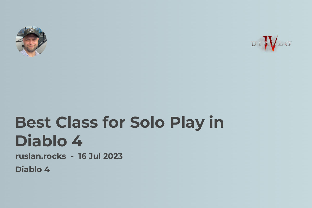 Best Class for Solo Play in Diablo 4