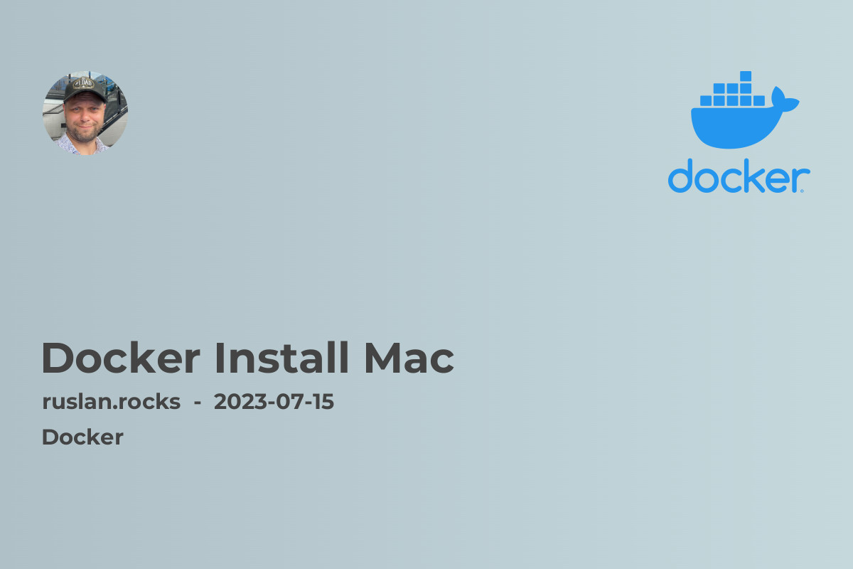 Docker Install Mac