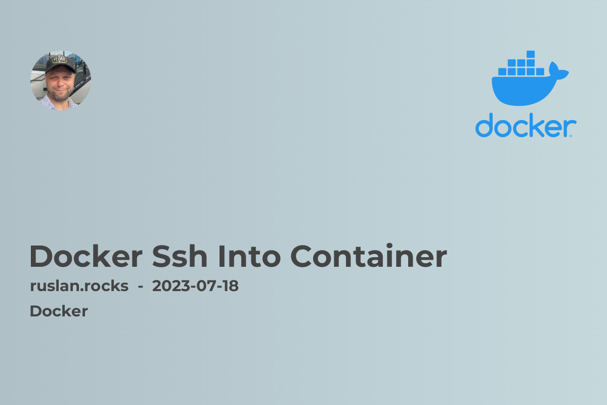 Docker SSH Into Container