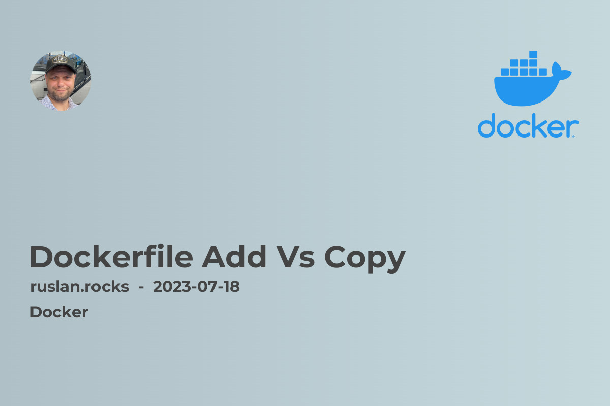 Dockerfile Add Vs Copy