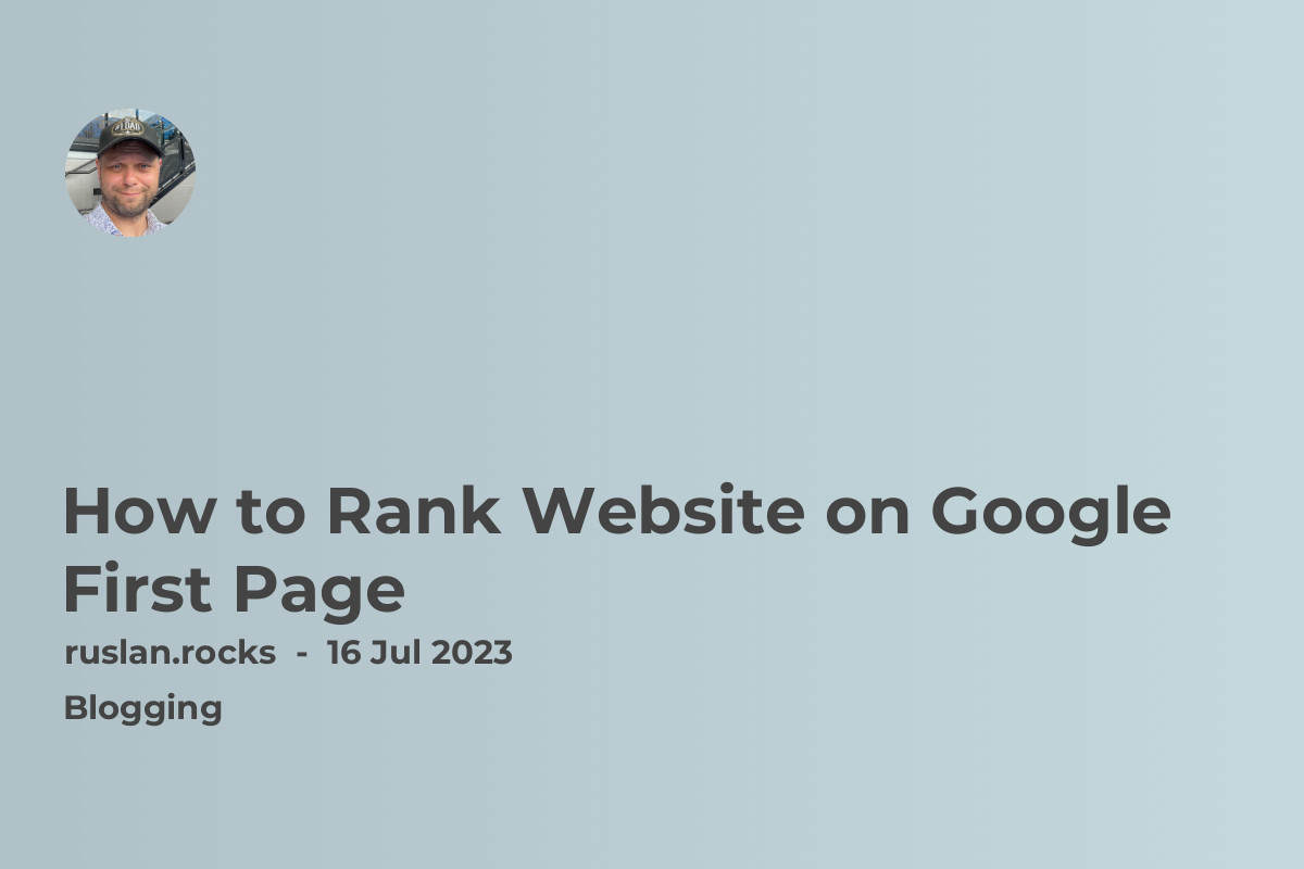 How to Rank Website on Google First Page