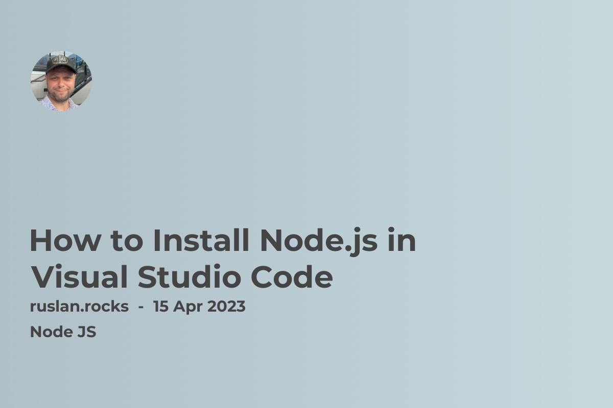 How to Install Node.js in Visual Studio Code