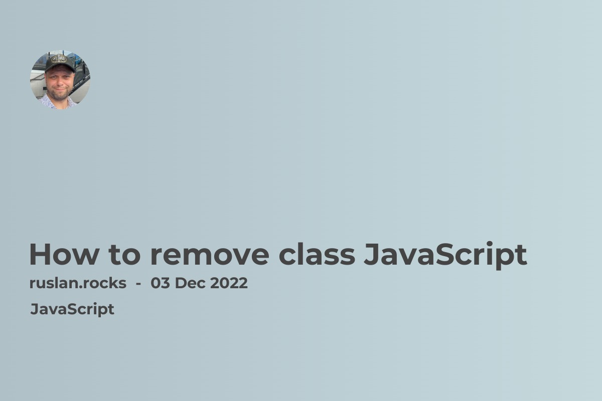 How to remove class JavaScript