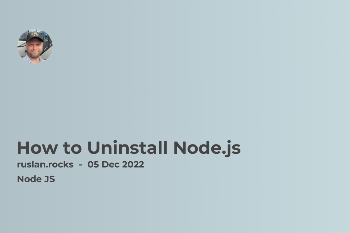How to Uninstall Node.js