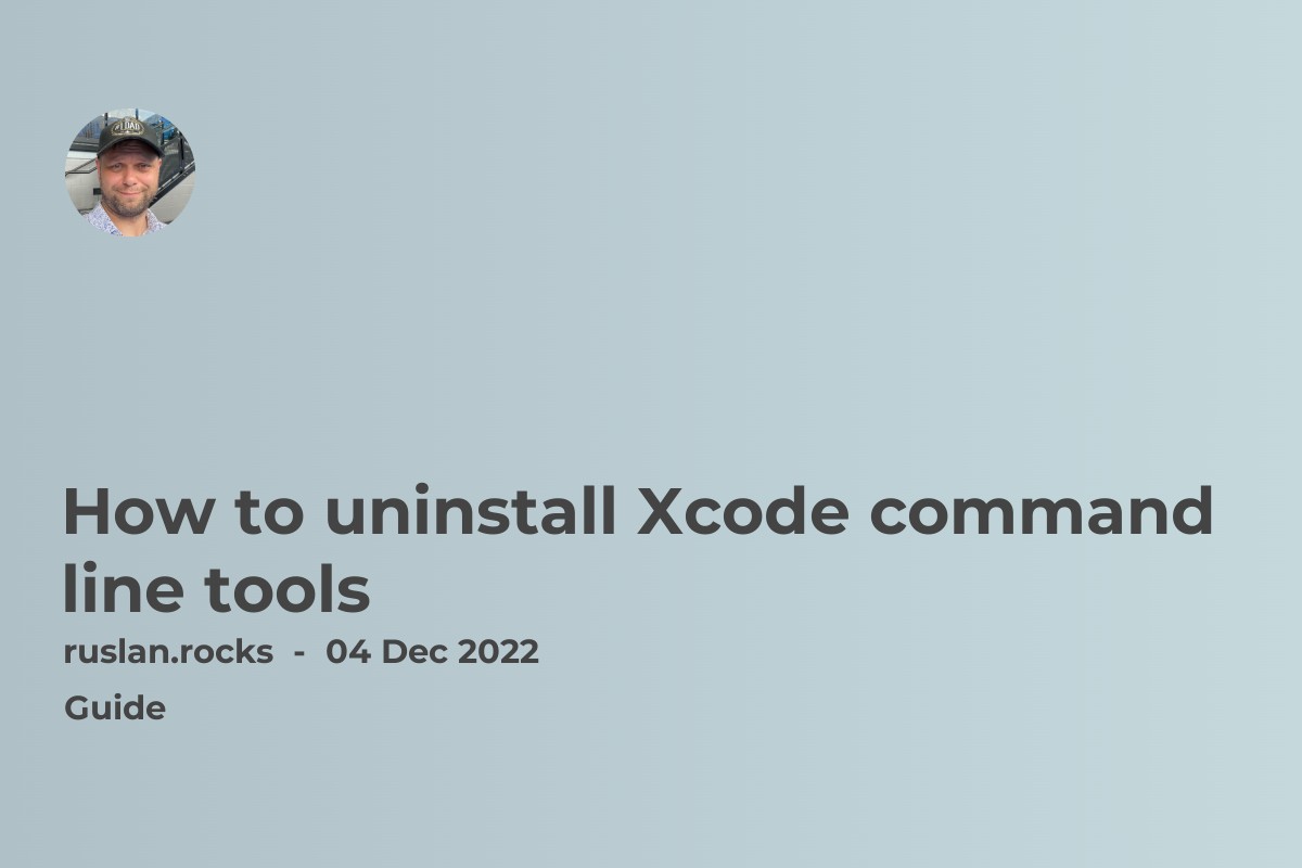 How to uninstall Xcode command line tools
