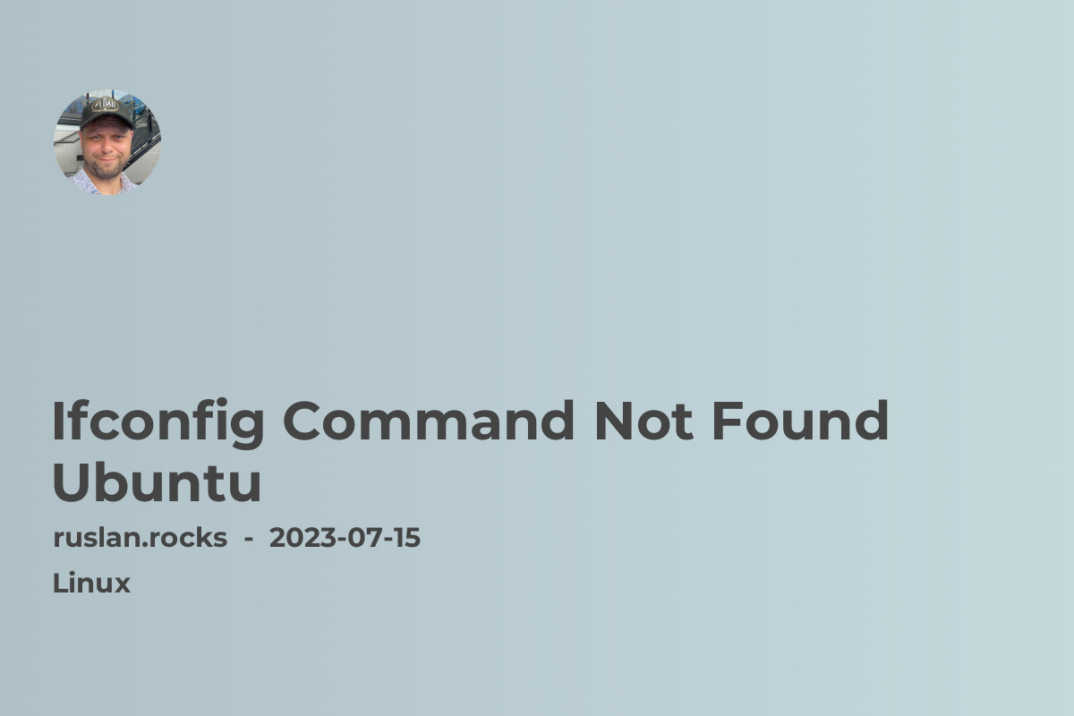 Ifconfig Command Not Found Ubuntu