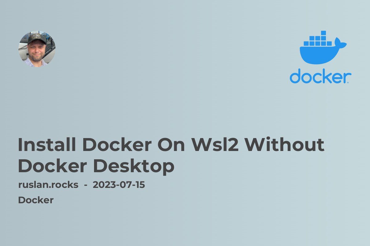 Install Docker On Wsl2 Without Docker Desktop