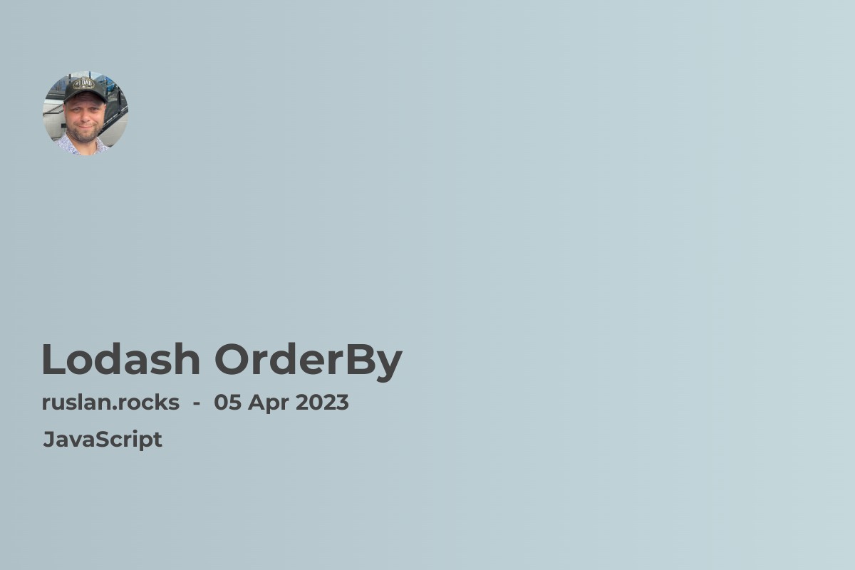Lodash OrderBy
