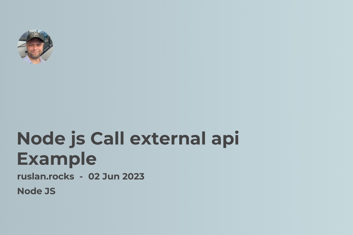 Node js Call external api Example