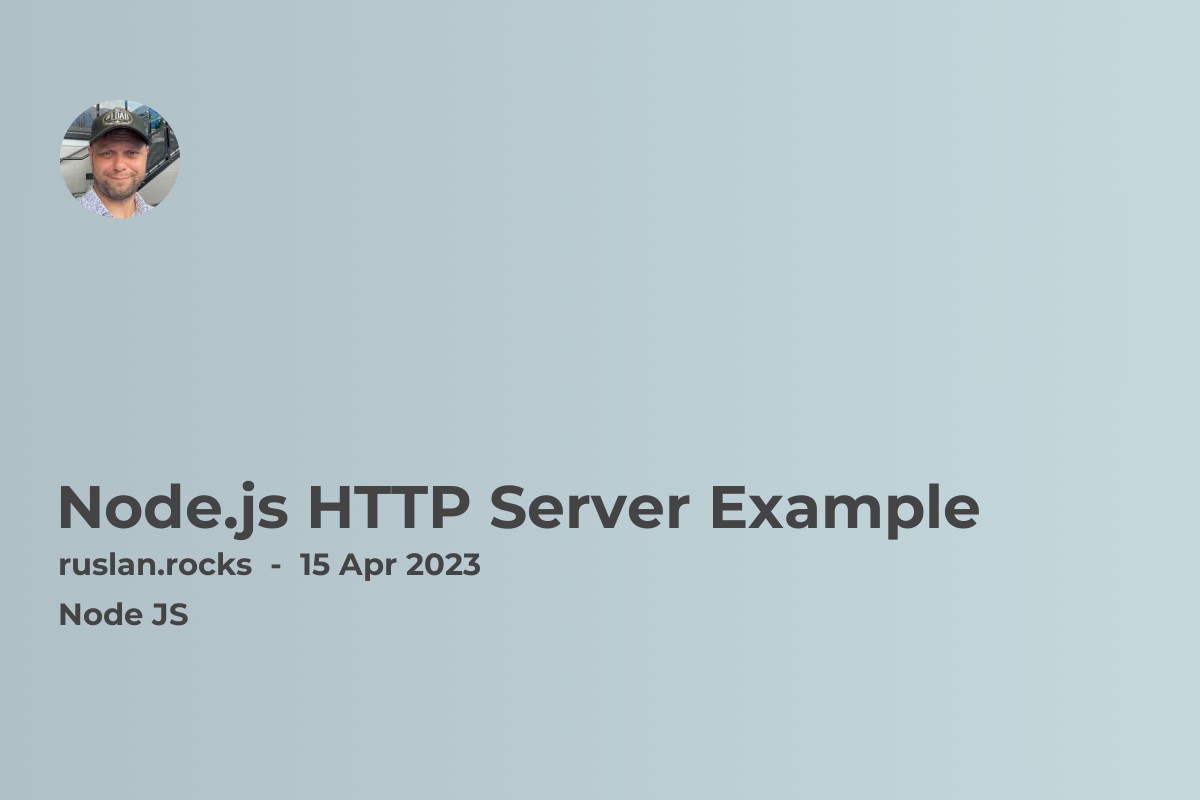 Node.js HTTP Server Example