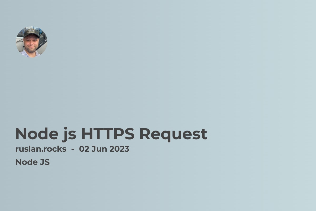 Node js HTTPS Request