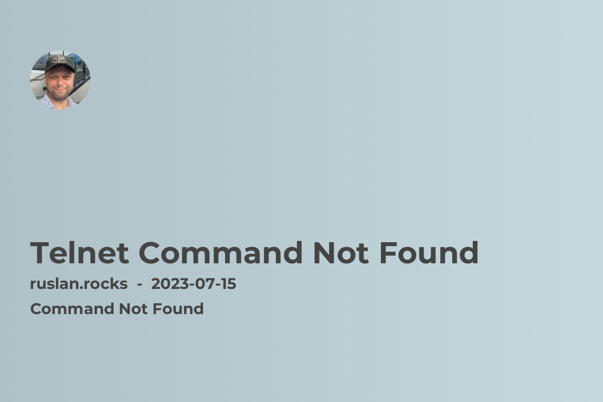 Telnet Command Not Found