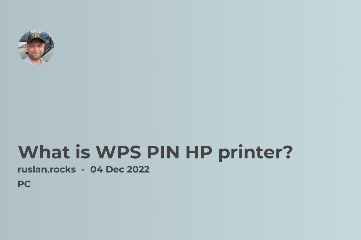 What is WPS PIN HP printer?
