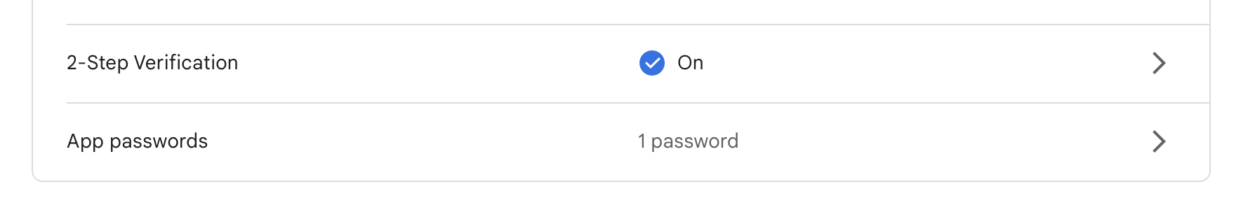 google create password