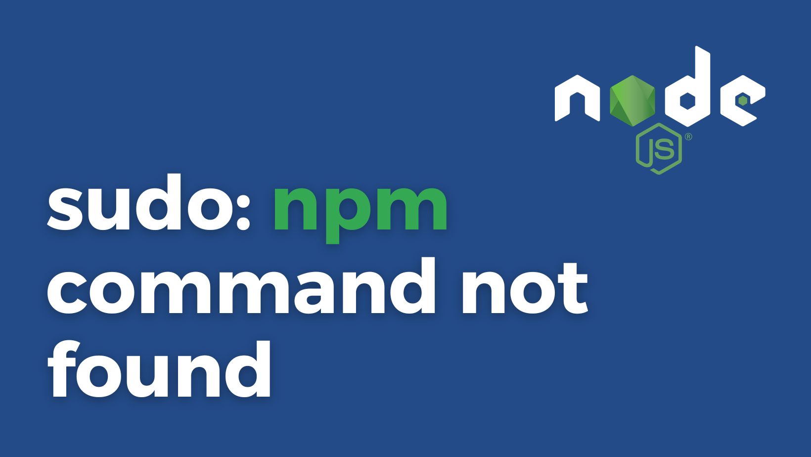 sudo: npm: command not found